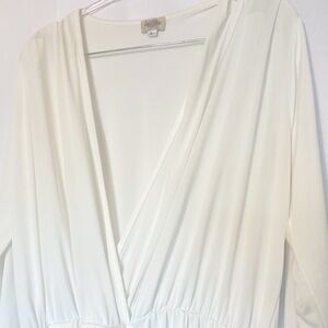 Blush Street Couture Cream Long Sleeve Dress Size L